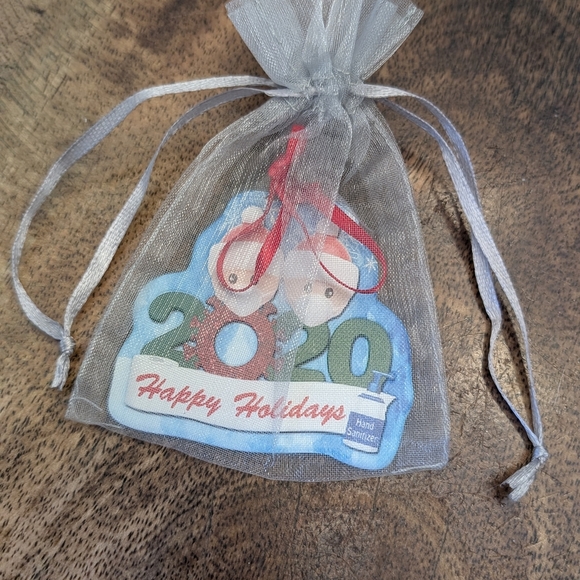 Blue and Red Holiday Ornament with Snowman Design - Picture 3 of 3